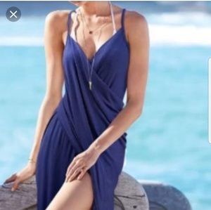 Moda international navy bathing suit wrap